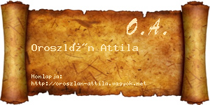 Oroszlán Attila névjegykártya