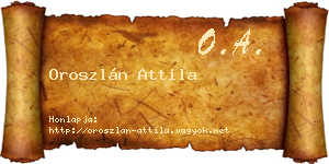 Oroszlán Attila névjegykártya