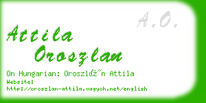 attila oroszlan business card